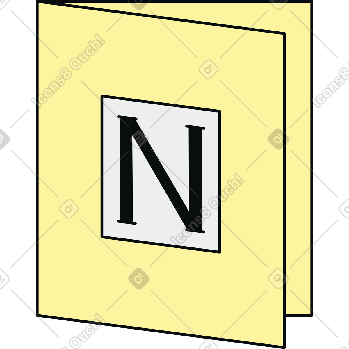 Teko スタイルの 文字 n の付いたフォルダー のイラストをPNG、SVG形式でダウンロード