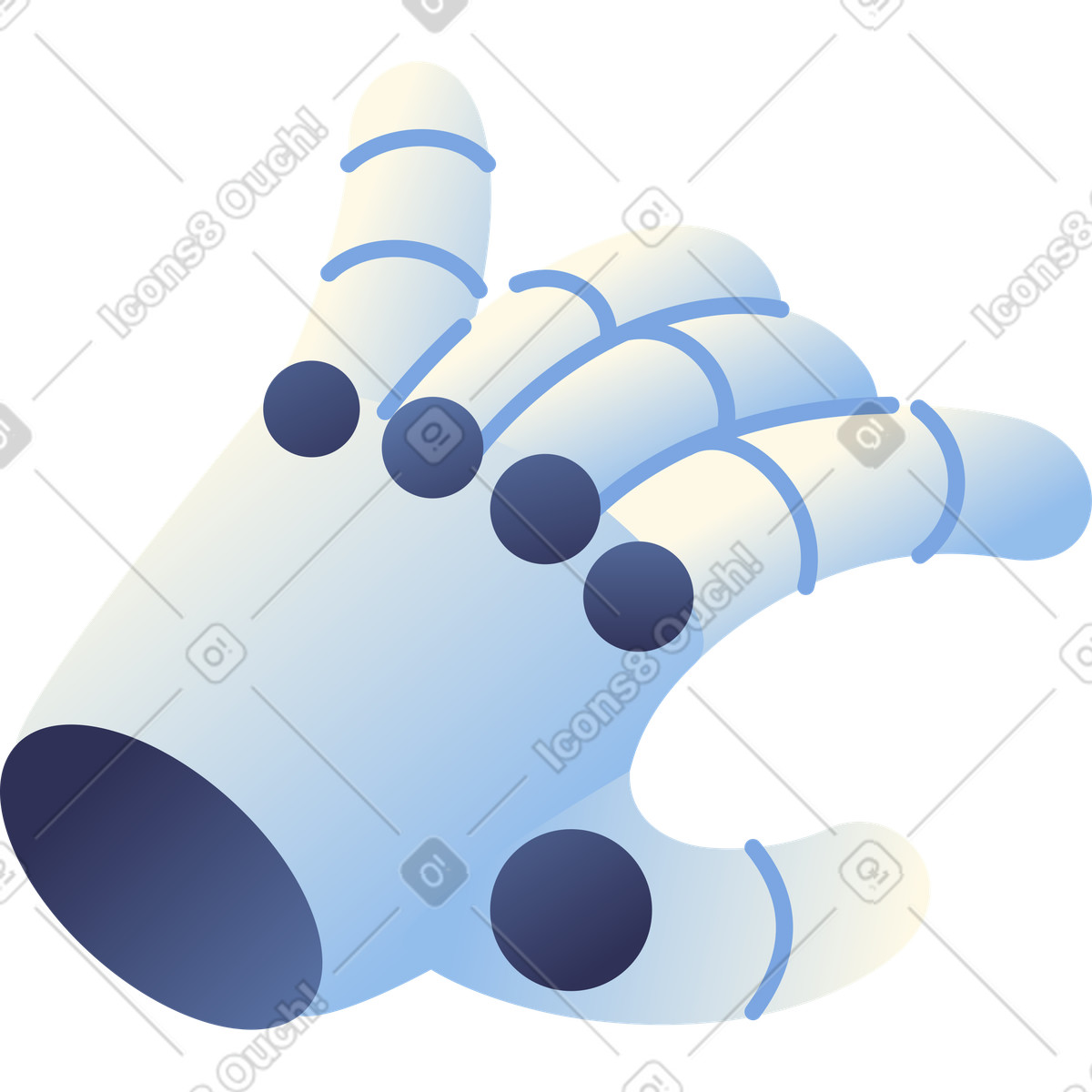 Ilustração de Mão robótica em no estilo Beam para baixar em PNG, SVG