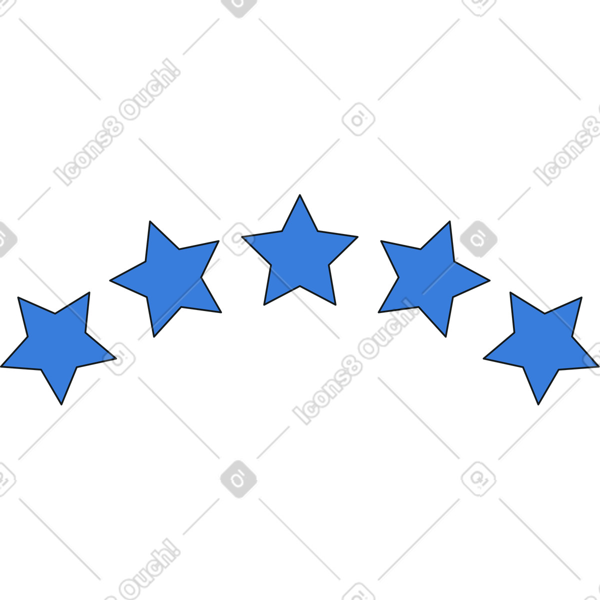 Five stars illustration in Midnight style download in PNG, SVG