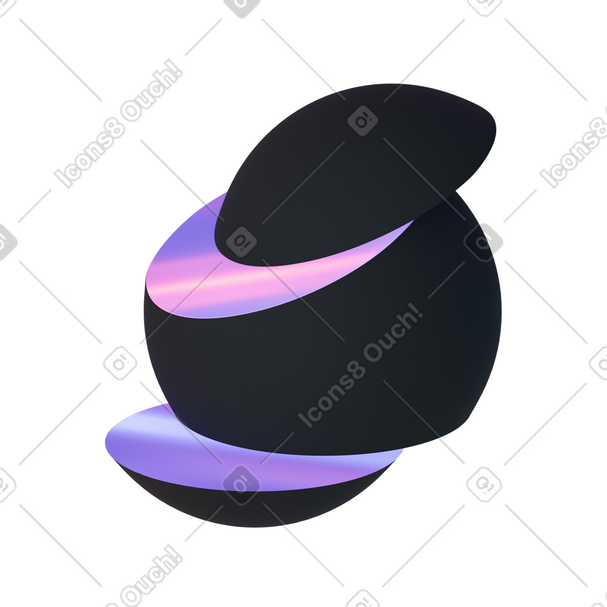 Ilustración animada Chopped sphere, abstract logo design en estilo 3D Illusion a descargar en GIF, Lottie (JSON), AE