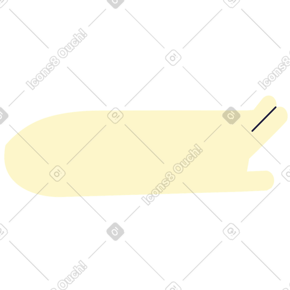 Extended arm silhouette with pale yellow color-Illustration im Mellow-Stil als Download in PNG, SVG