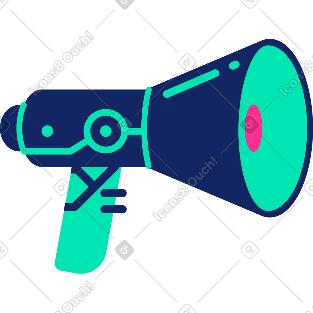 Ilustração de Megafone em no estilo Cyborg para baixar em PNG, SVG