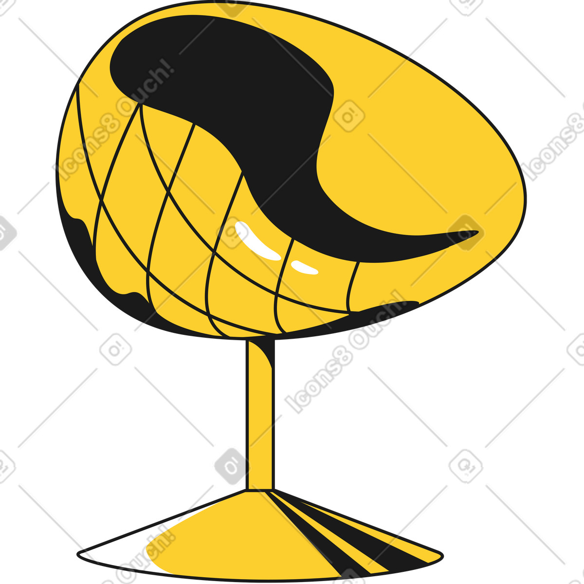 Armchair illustration in Taxi style download in PNG, SVG