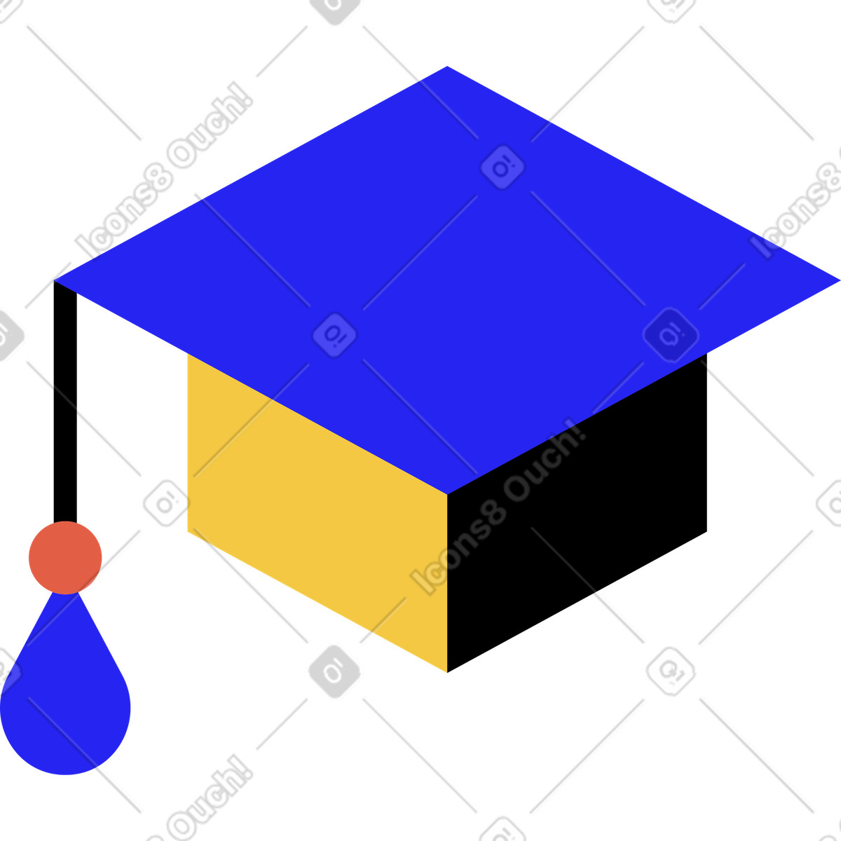 Akademiker-kappe-Illustration im Flat-Stil als Download in PNG, SVG