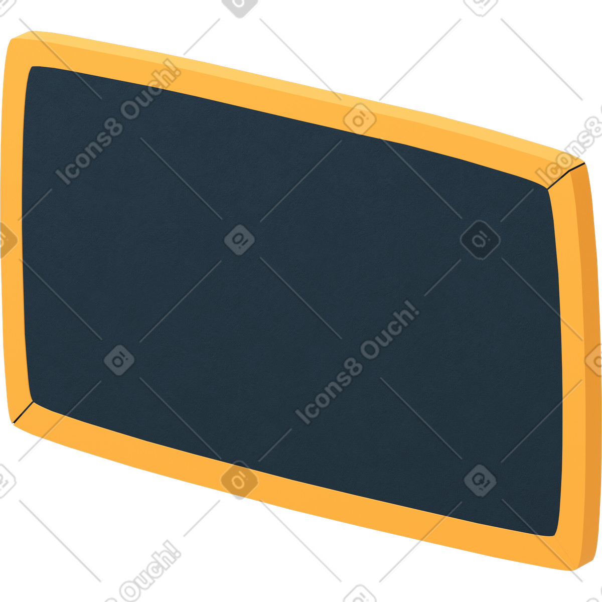 Illustration Tableau de craie vide avec cadre jaune à gauche dans le style 3D Flame télécharger aux formats PNG, SVG