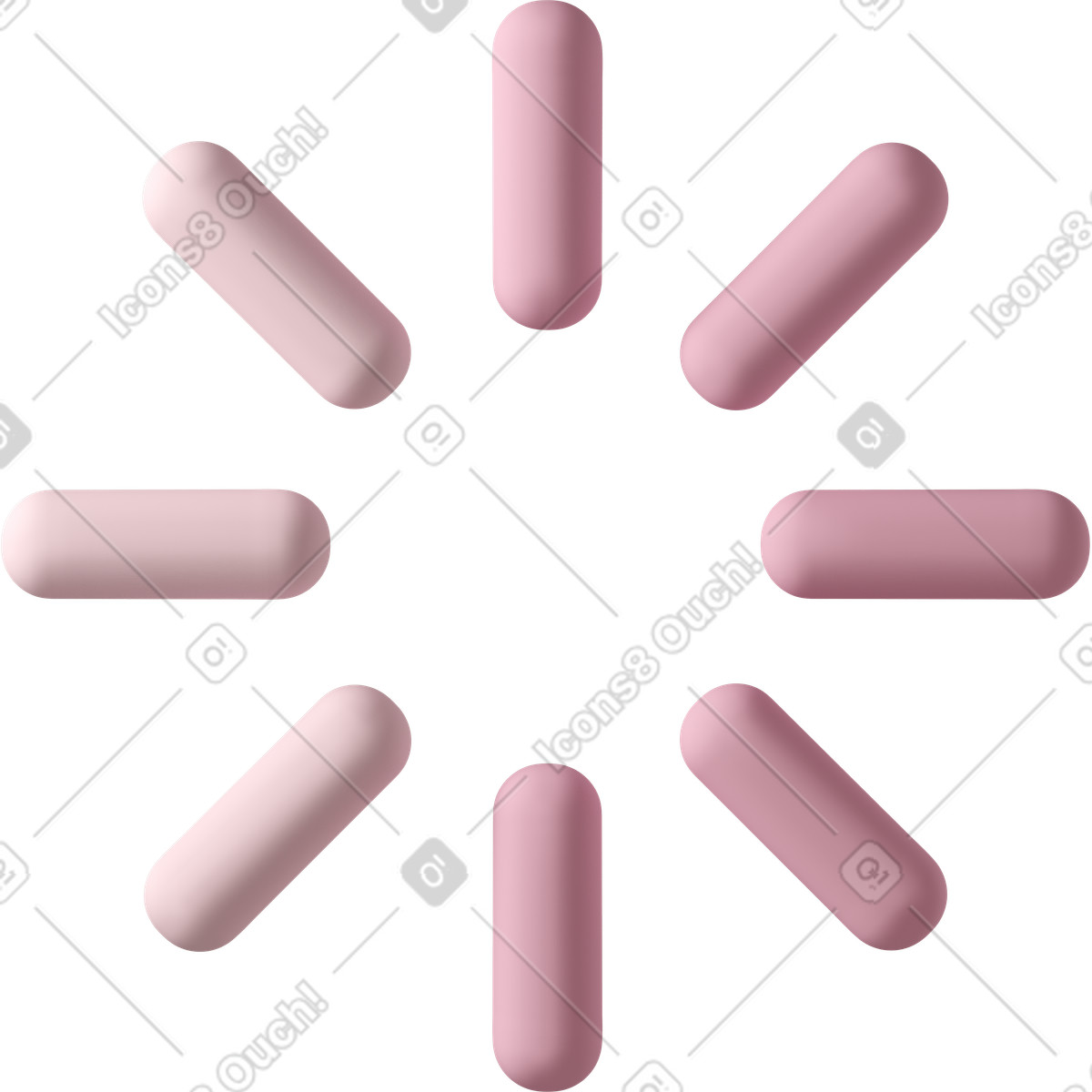 Pink loading sign illustrazione in stile 3D Casual life scarica in PNG, SVG