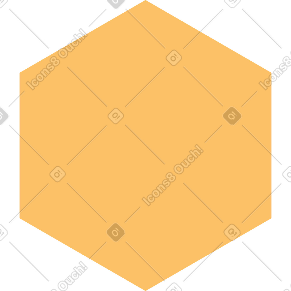 Ilustración Orange hexagon en estilo Marginalia a descargar en PNG y SVG
