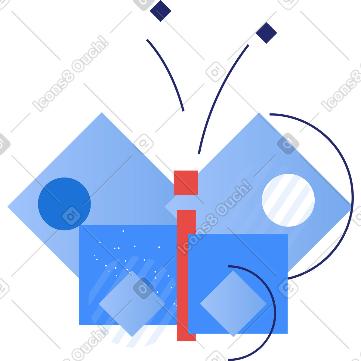 Clip スタイルの バタフライ のイラストをPNG、SVG形式でダウンロード