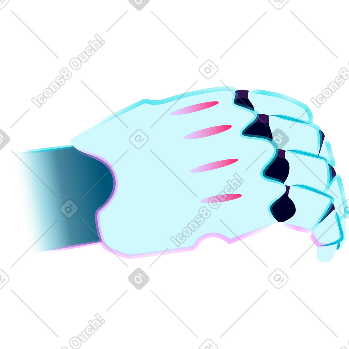 Ilustração de Mão robótica em no estilo Neon para baixar em PNG, SVG