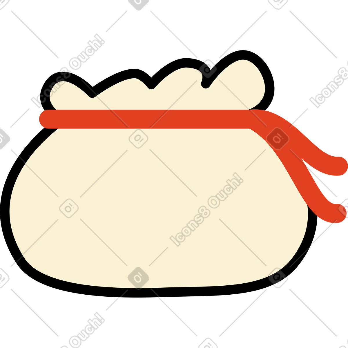 Иллюстрация Кошелек на шнурке в стиле Jelly — скачать в форматах PNG, SVG