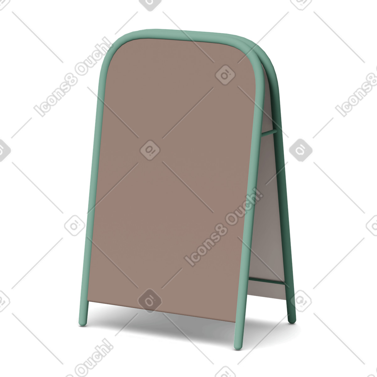 Green pavement sign board illustration in 3D Casual life style download in PNG, SVG