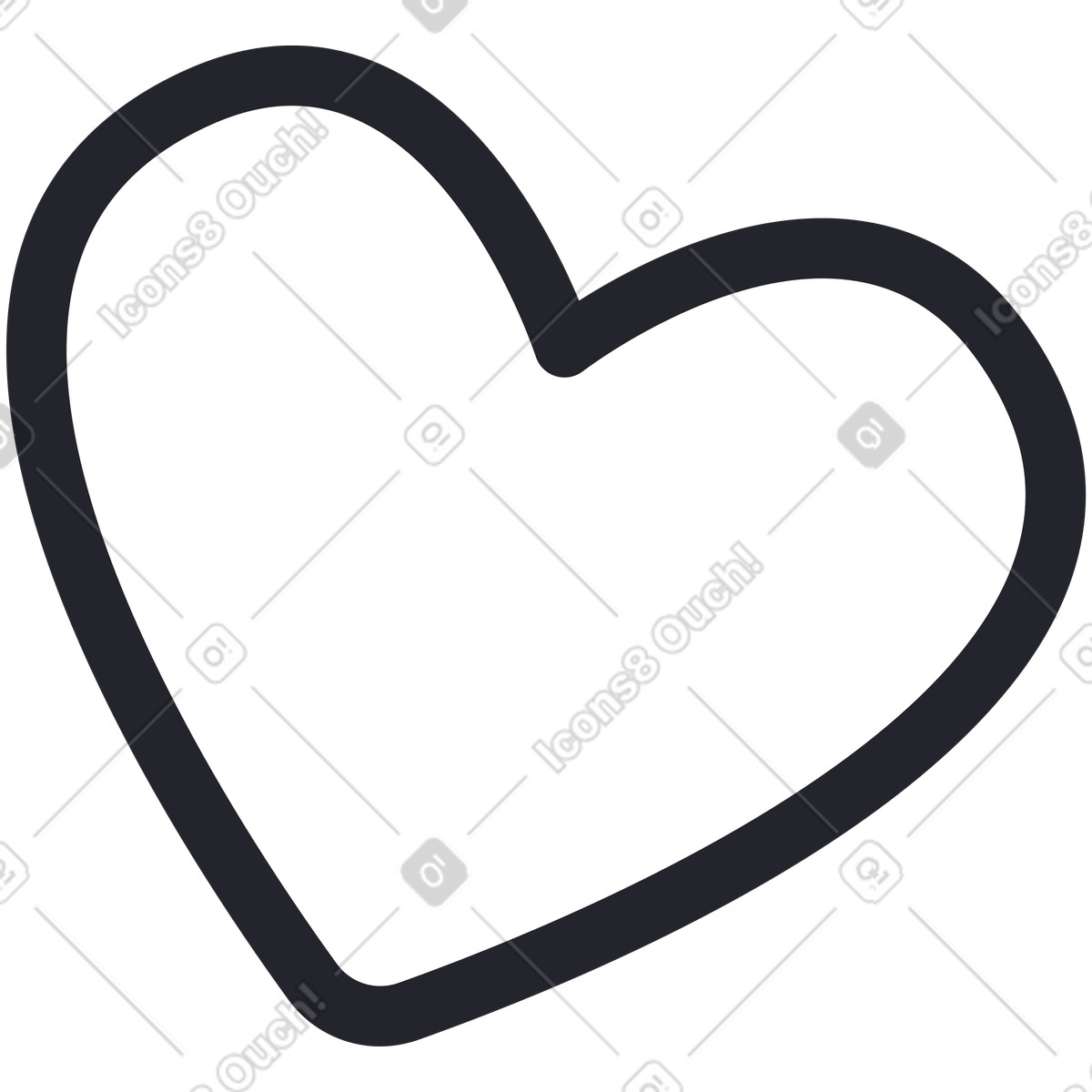Piccolo cuore lineare illustrazione in stile Grapy scarica in PNG, SVG