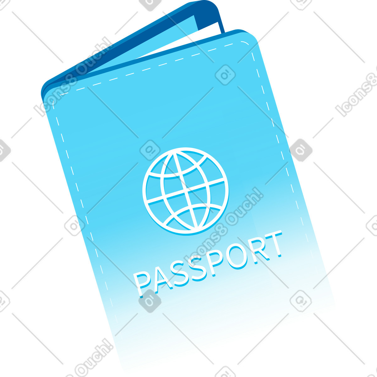 Passaporto illustrazione in stile Icy scarica in PNG, SVG