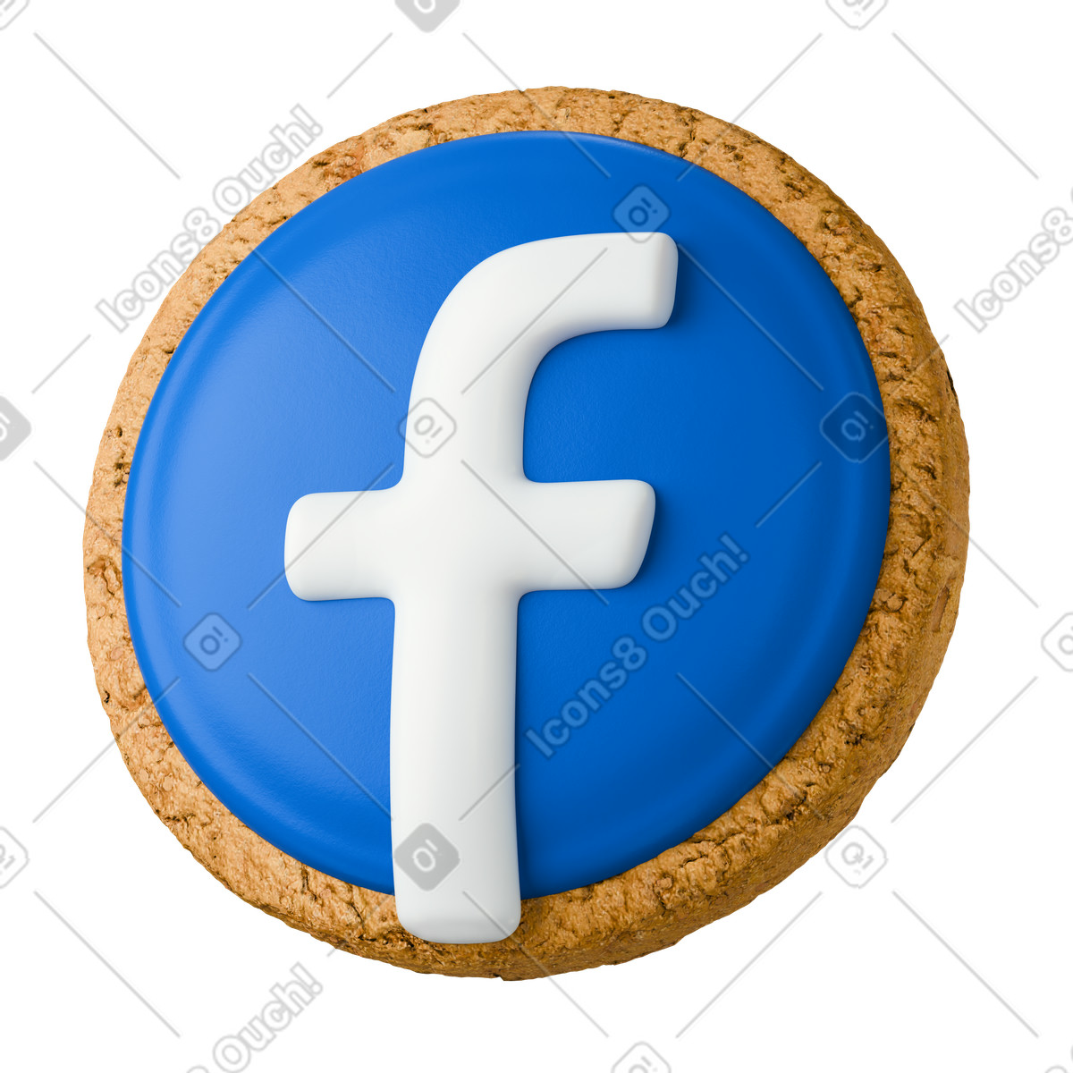 Ilustración Facebook logo en estilo 3D Stickle a descargar en PNG y SVG