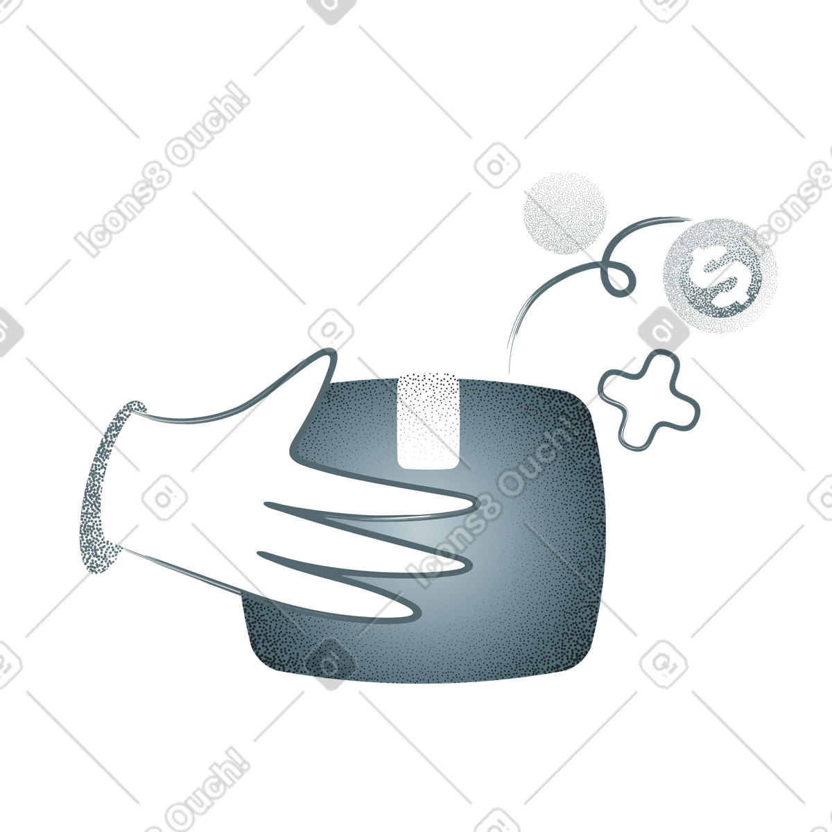 Cashback, Purchases, Sale promotion illustration in Grain style download in PNG, SVG