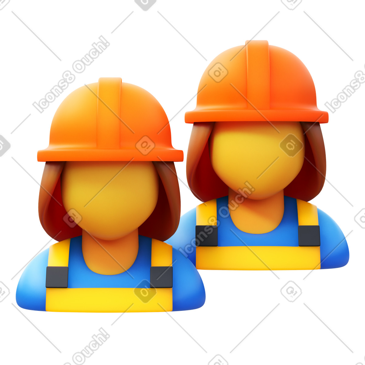 Construction workers-Illustration im 3D Fluency-Stil als Download in PNG, SVG