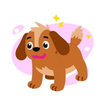 A small brown dog with its fur standing on end, displaying a surprised expression. The dog's eyes are wide open, and its ears are perked up, emphasizing its startled reaction. Tiny sparks are visible around its body, suggesting the presence of a static charge. The background features a soft gradient of colors, enhancing the focus on the dog's fluffy fur and surprised demeanor. The dog's stance is slightly hunched, adding to the overall sense of surprise.