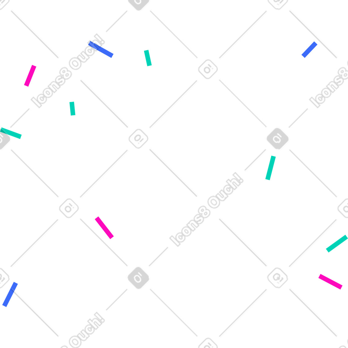 Confetti illustration featuring colorful clipart graphics available in GIF and PNG