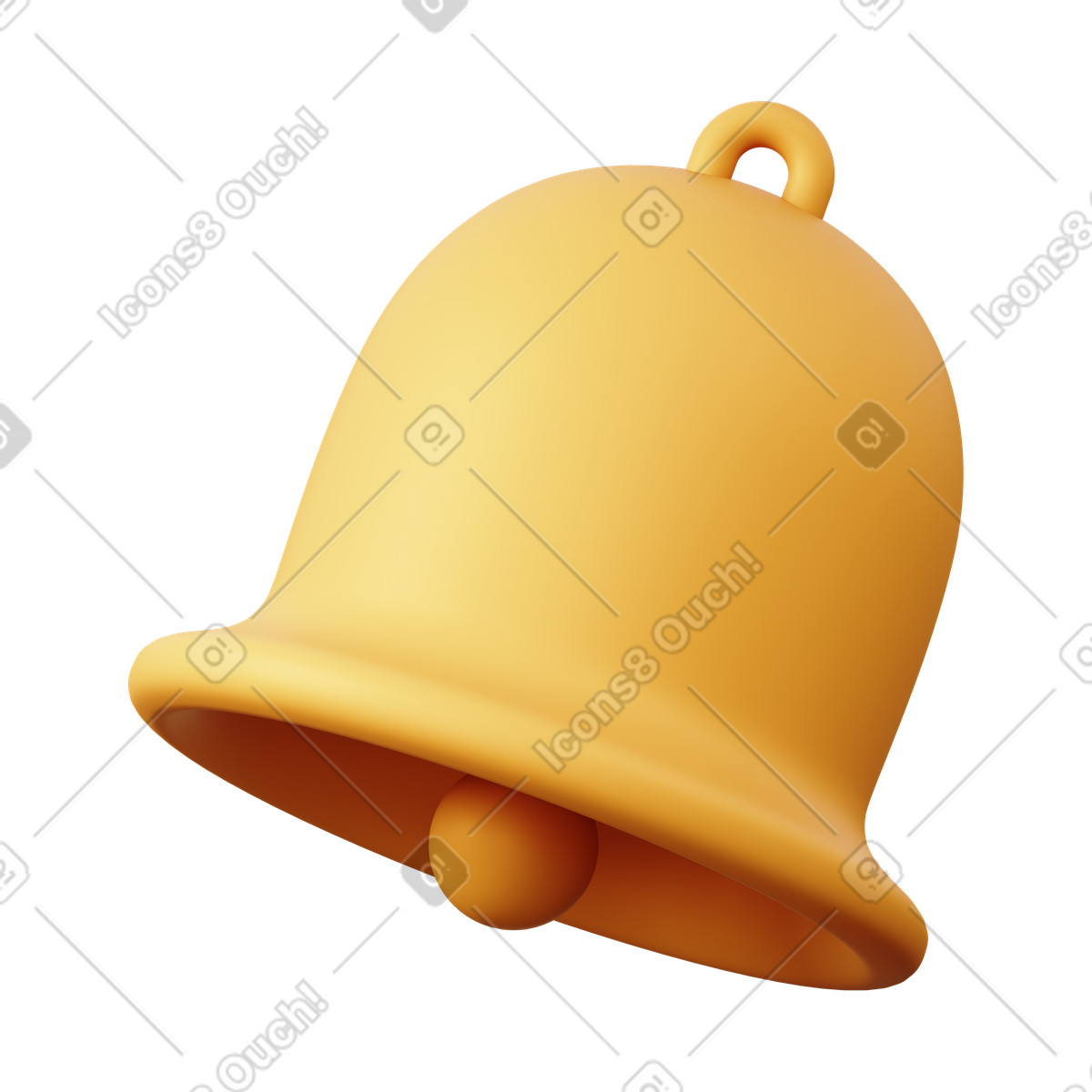 Notification Bell illustration in 3D Sugary style download in PNG, SVG