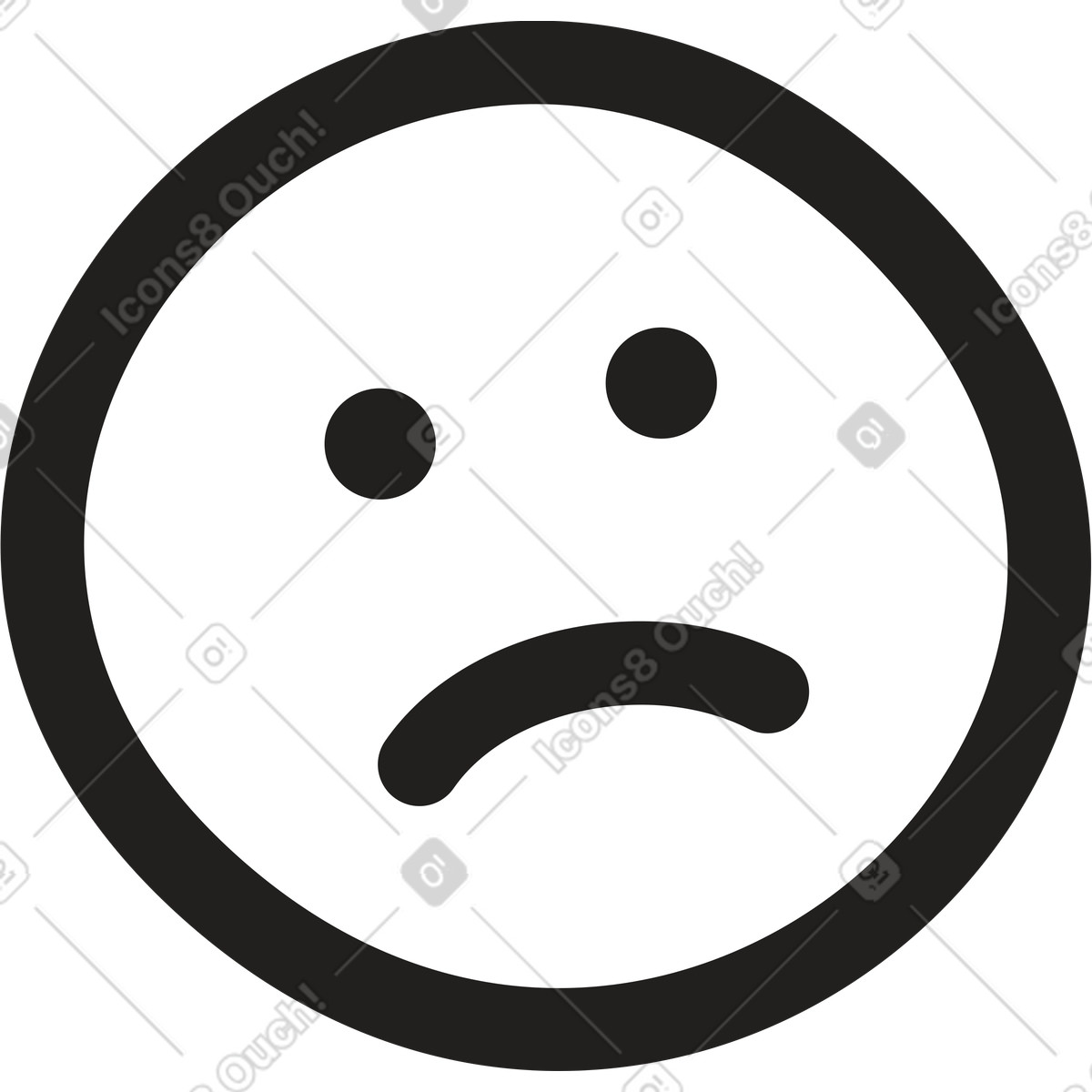 Ilustración Sonrisa triste en estilo Little a descargar en PNG y SVG