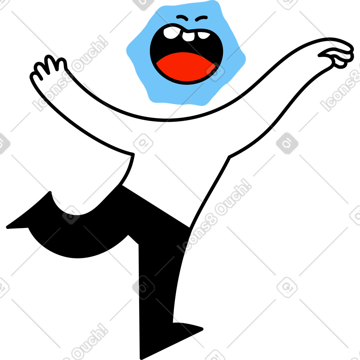Ilustración Personaje tirando algo en estilo Giggle a descargar en PNG y SVG