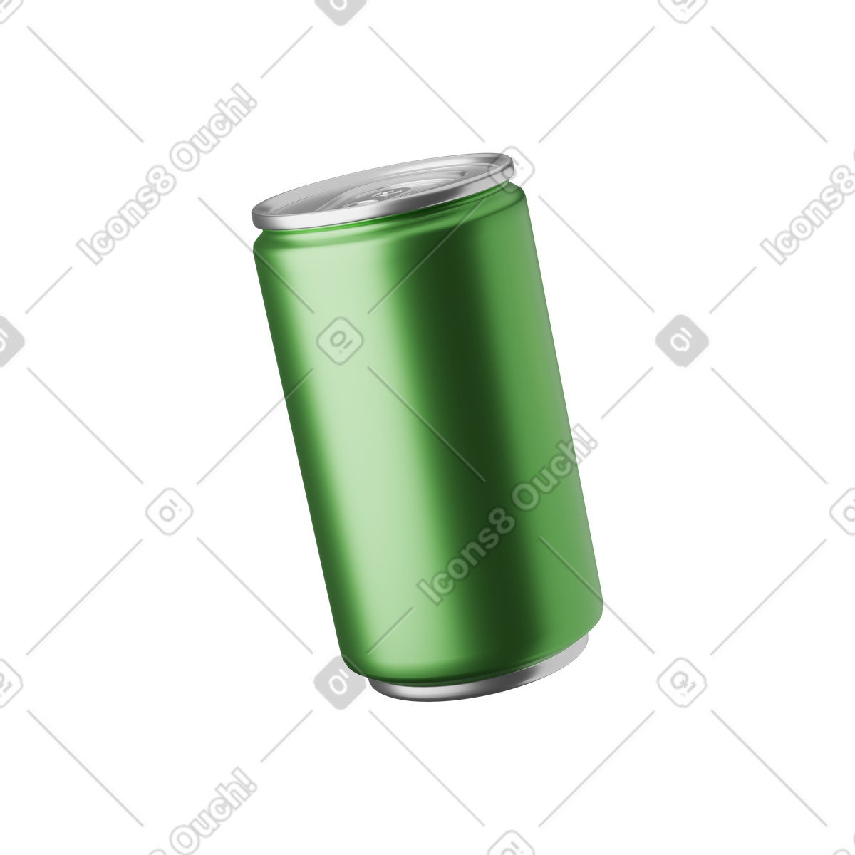 Green Can illustration in 3D Kindy style download in PNG, SVG