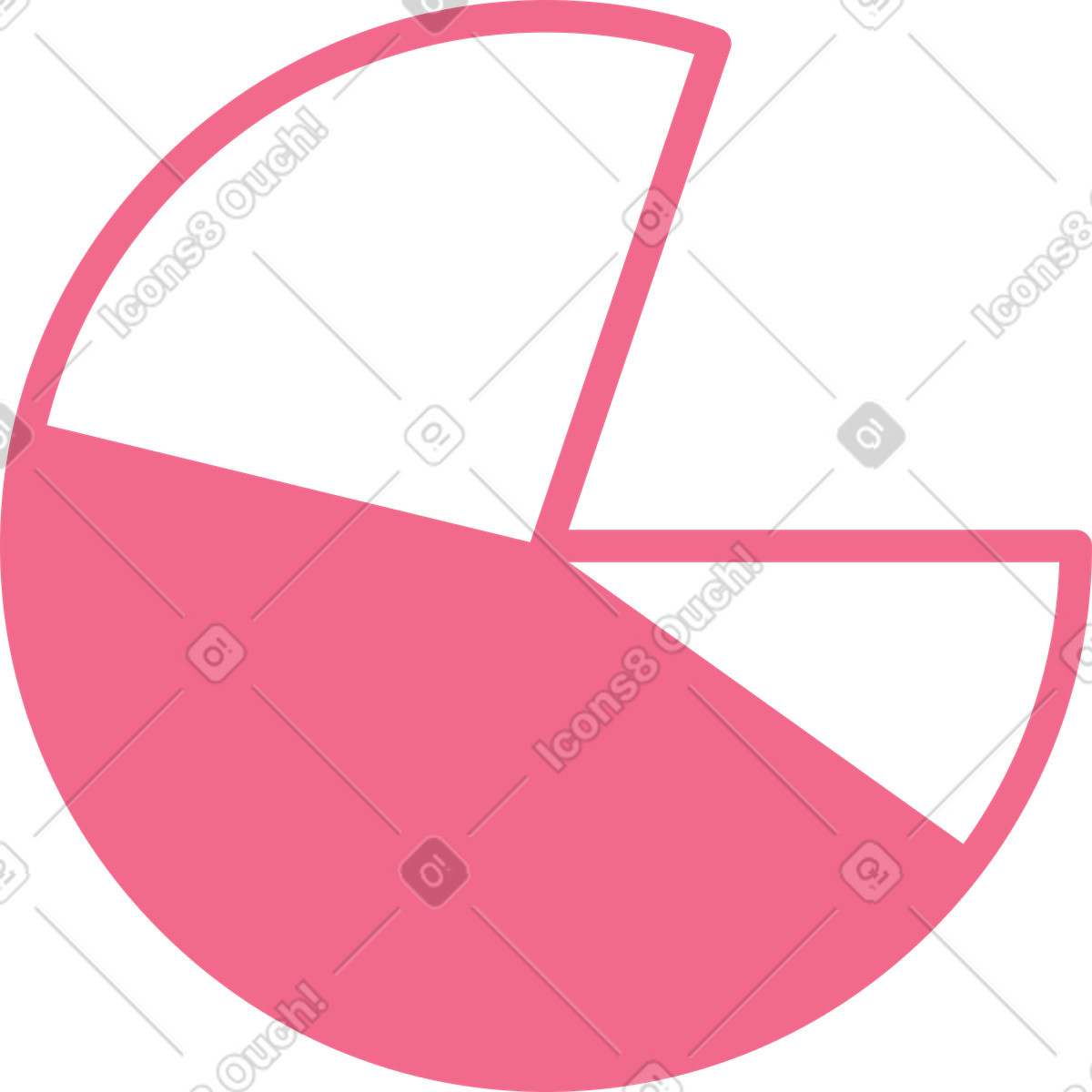 Pink pie chart illustration in Juicy style download in PNG, SVG
