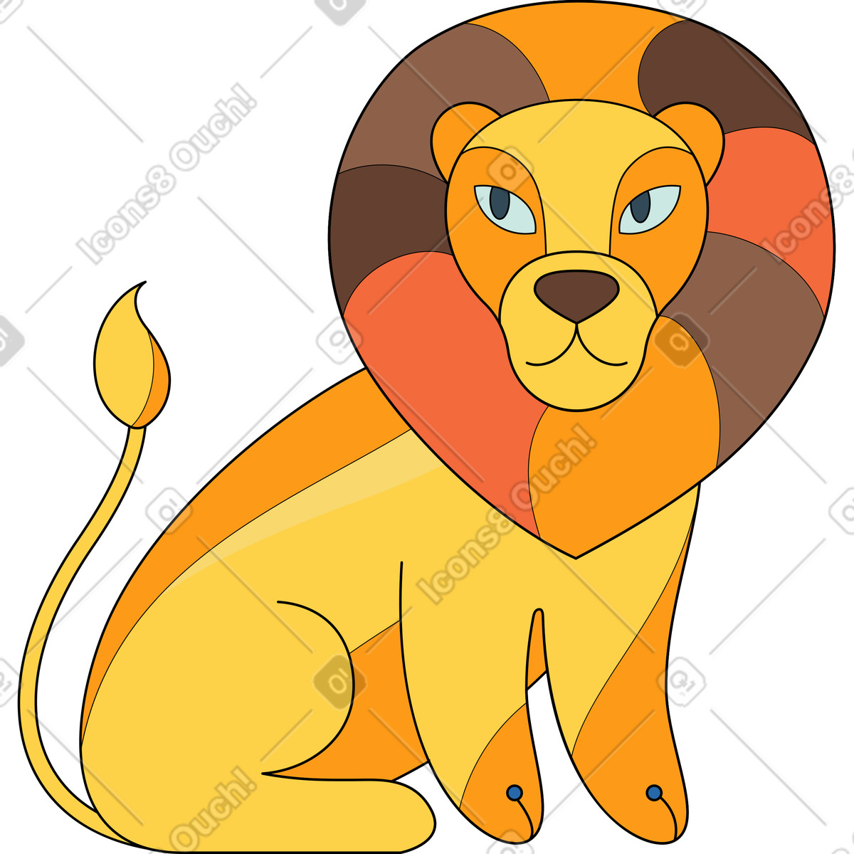 Löwe-Illustration im Surr-Stil als Download in PNG, SVG