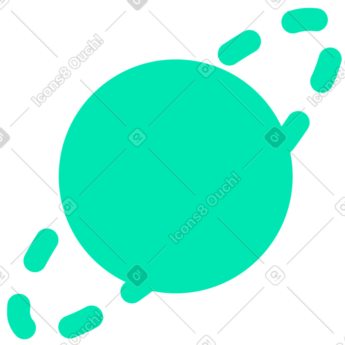 Grüner planet-Illustration im Cyborg-Stil als Download in PNG, SVG