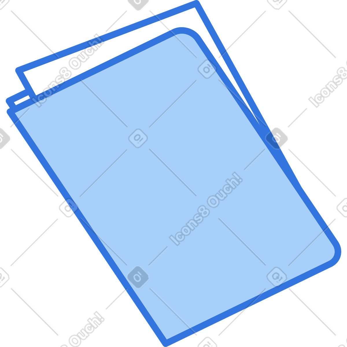 Folder with paper illustration in Sky style download in PNG, SVG