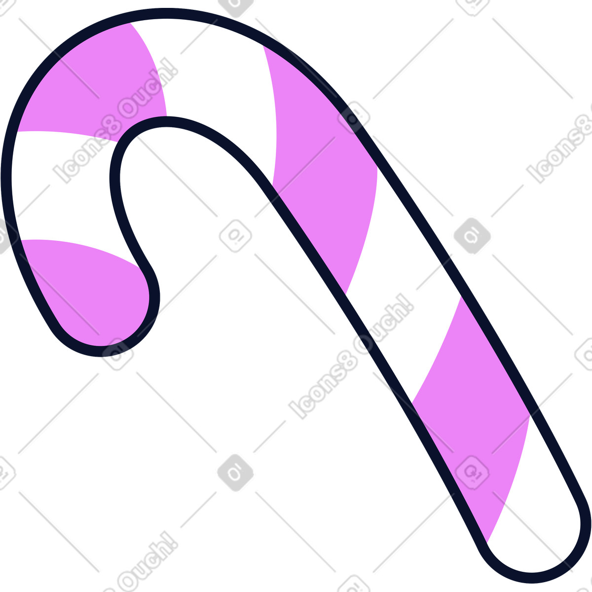 Candy cane illustration in Flexy style download in PNG, SVG