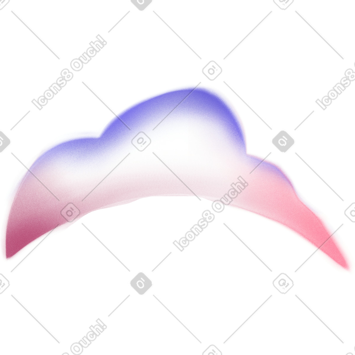 Arched blue and pink cloud illustration in Doodle style download in PNG, SVG