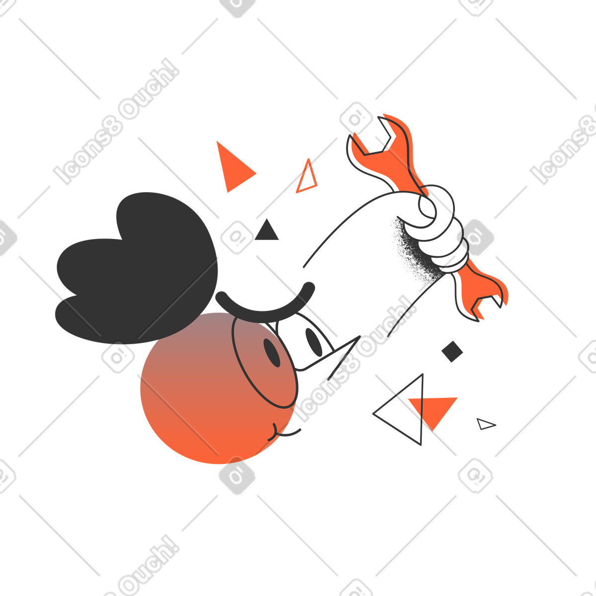 Repair shop mechanic illustration in PNG, SVG