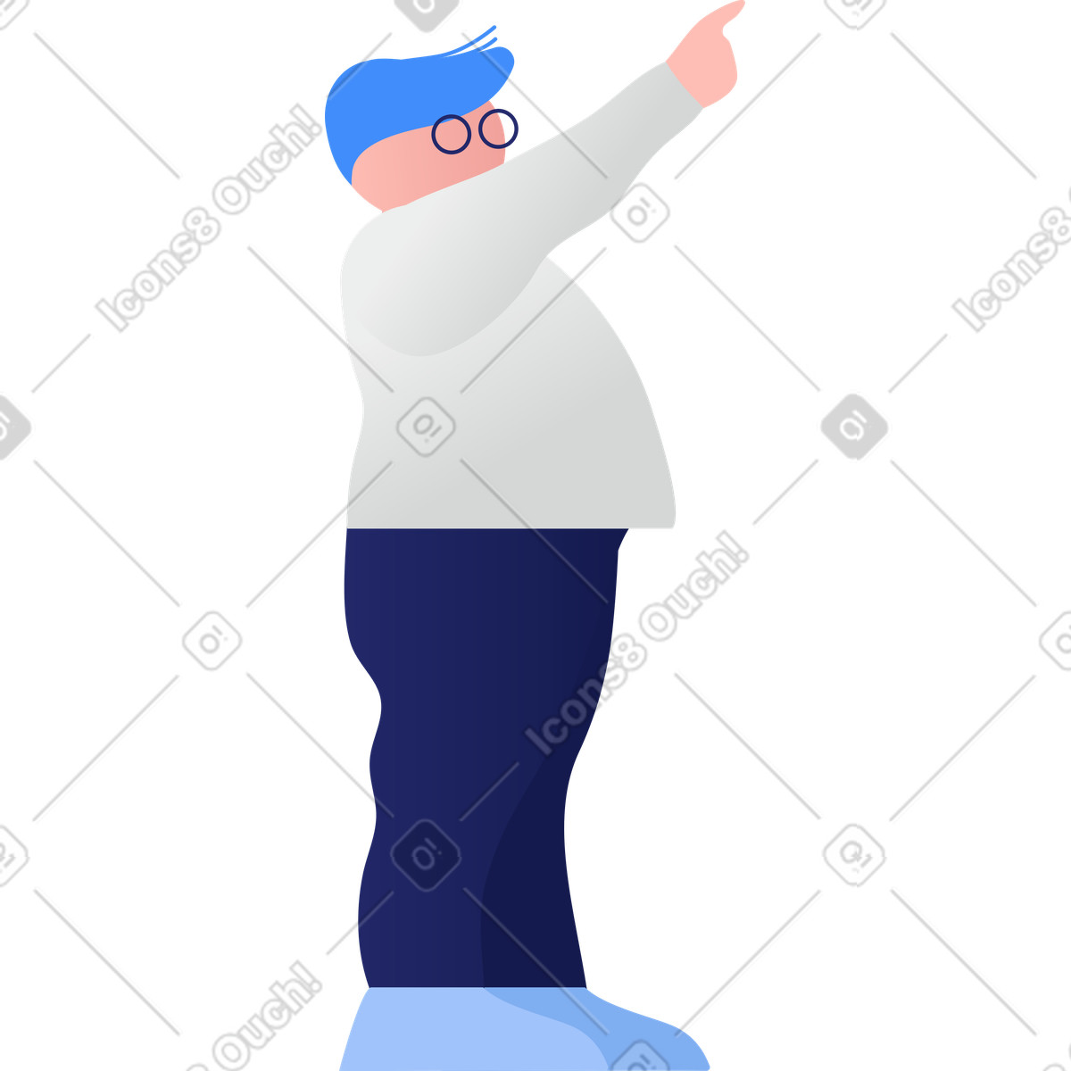 下载 Clip 风格的 胖男孩显示 插画，支持 PNG、SVG 格式