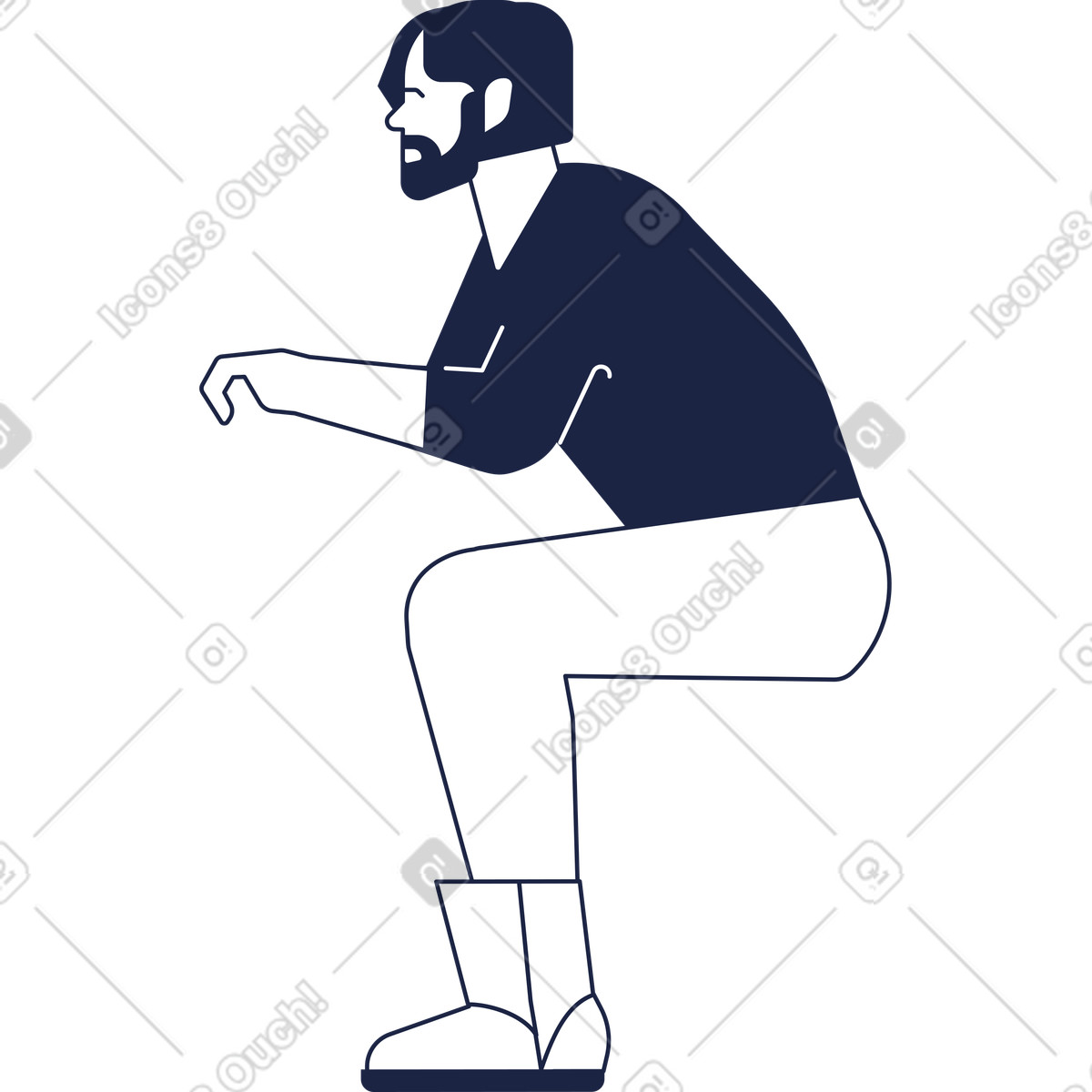 Ilustração de Homem sentado na moto neve em no estilo Urban Line para baixar em PNG, SVG
