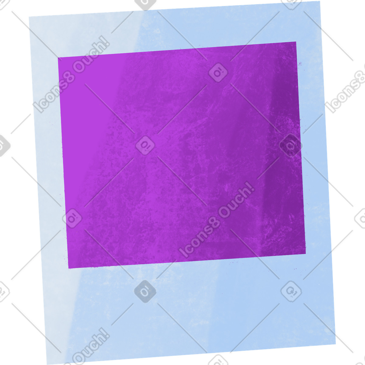 Illustration Polaroid photocard with purple background dans le style Bonbon à télécharger aux formats PNG, SVG