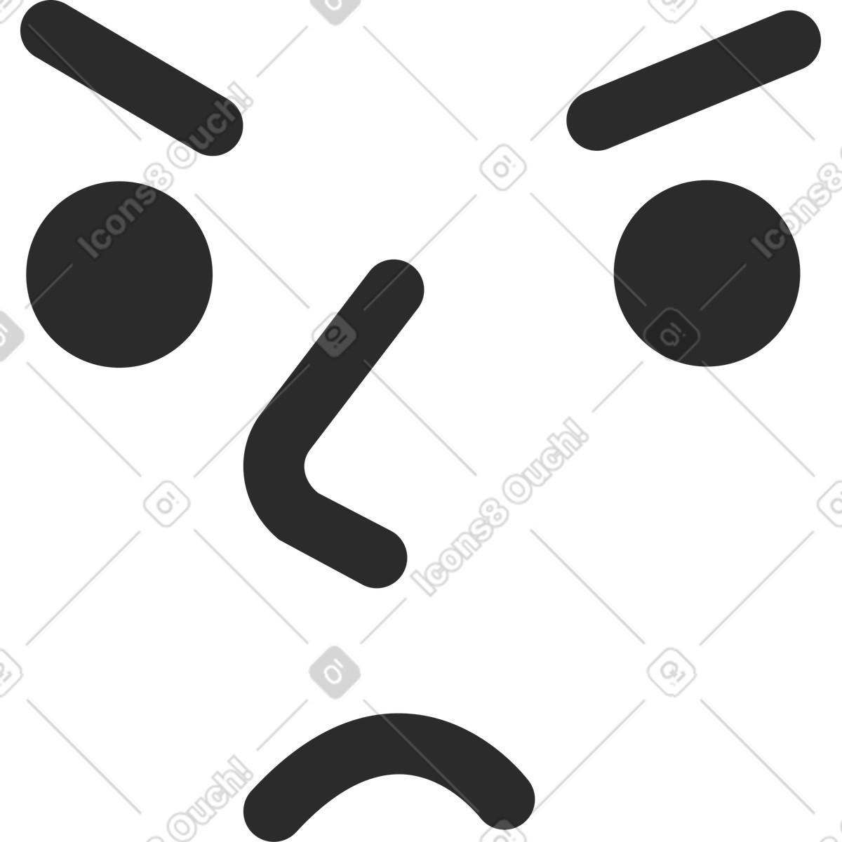 Иллюстрация Сердитое лицо в стиле Marginalia — скачать в форматах PNG, SVG