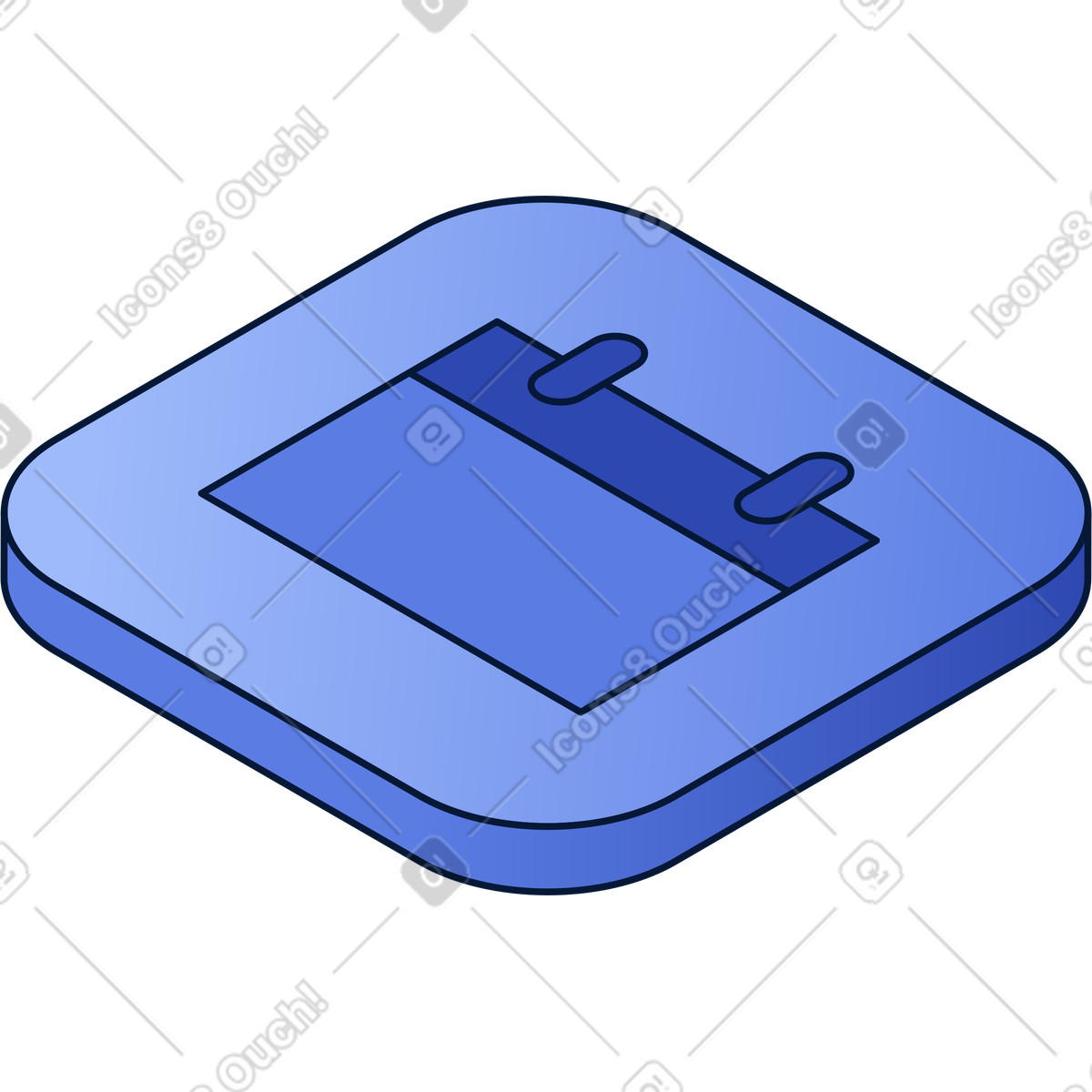 Calendar icon isometric illustration in PNG, SVG