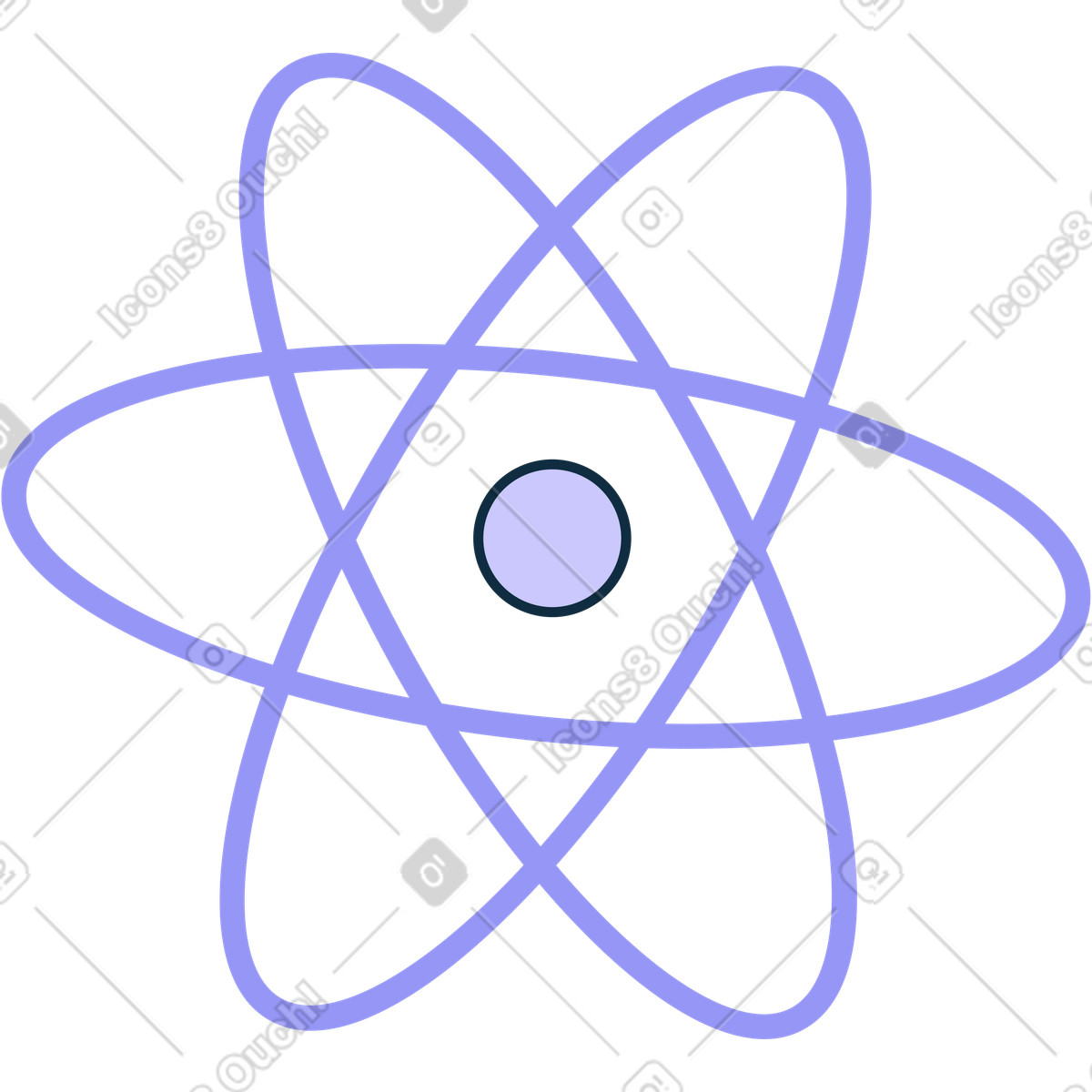 Atom-Illustration im Bubble gum-Stil als Download in PNG, SVG