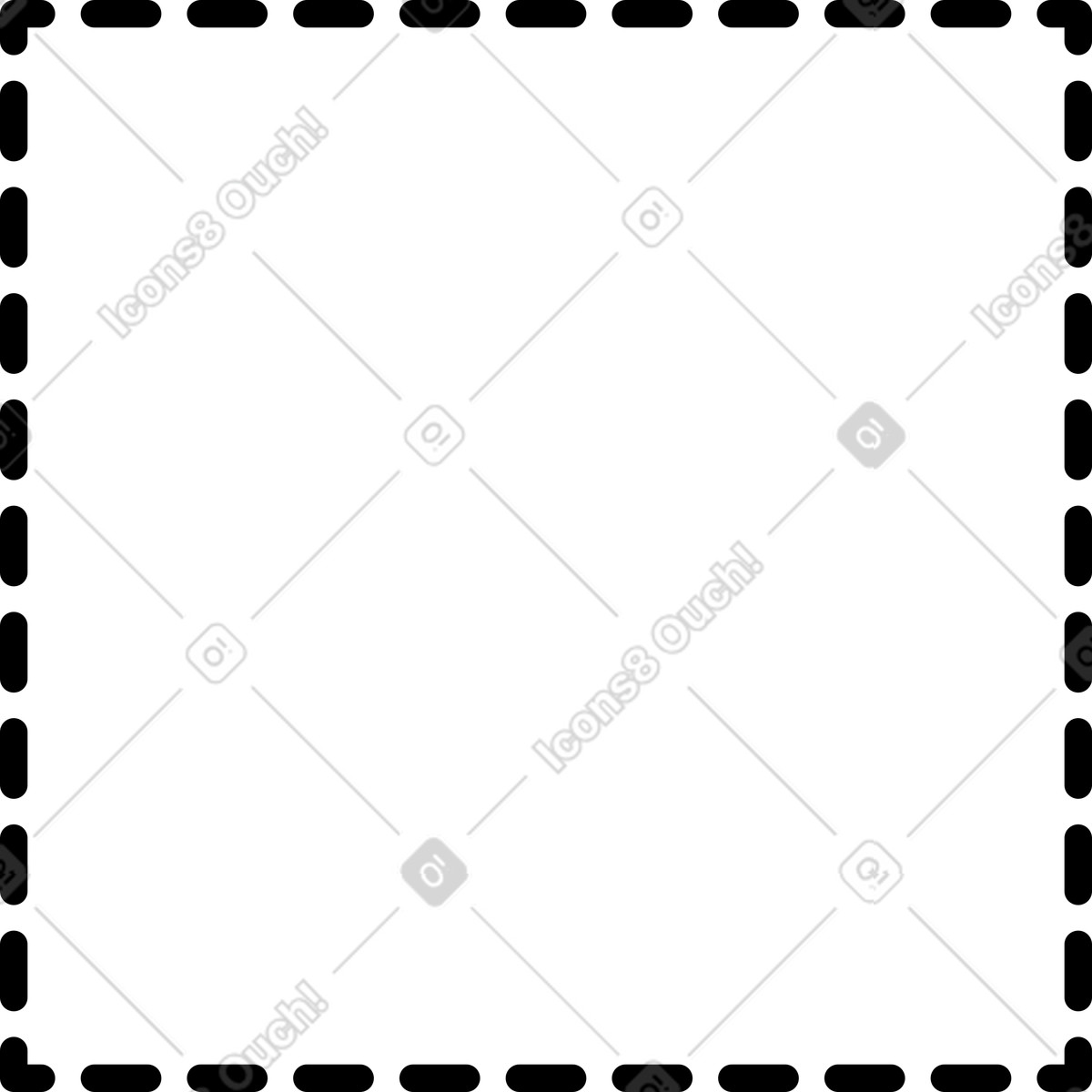 Black rectangle dashed illustration in Twirl style download in PNG, SVG
