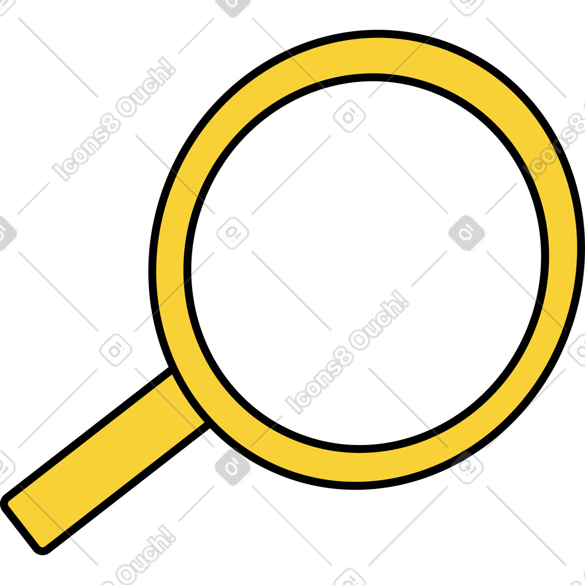 Wiggle スタイルの 虫眼鏡 のイラストをPNG、SVG形式でダウンロード