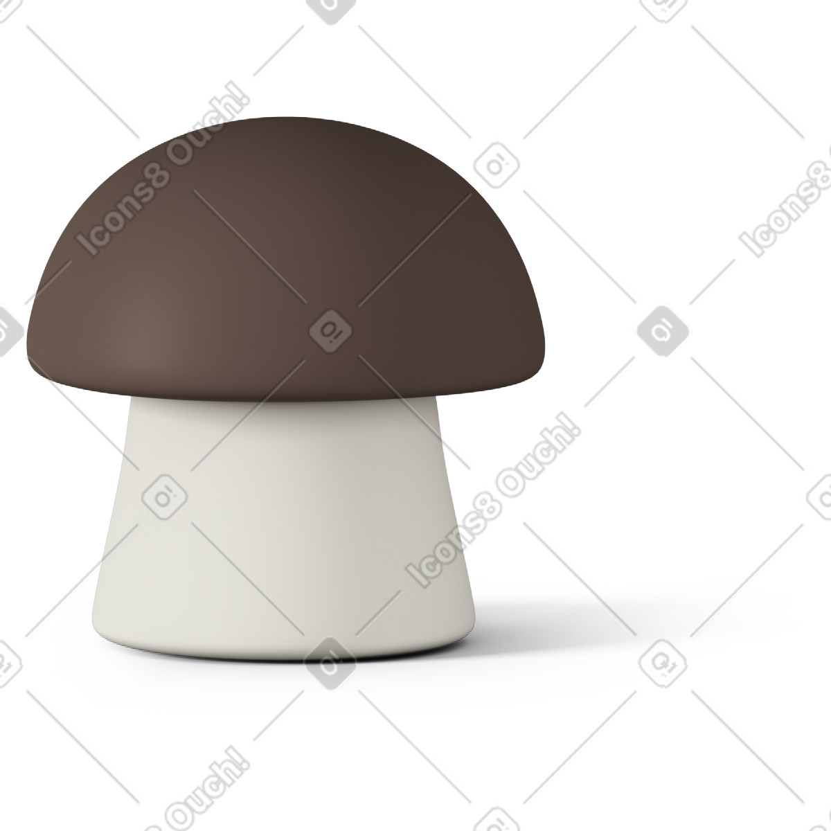 3D Casual life 스타일의 Mushroom 일러스트레이션 PNG, SVG 다운로드