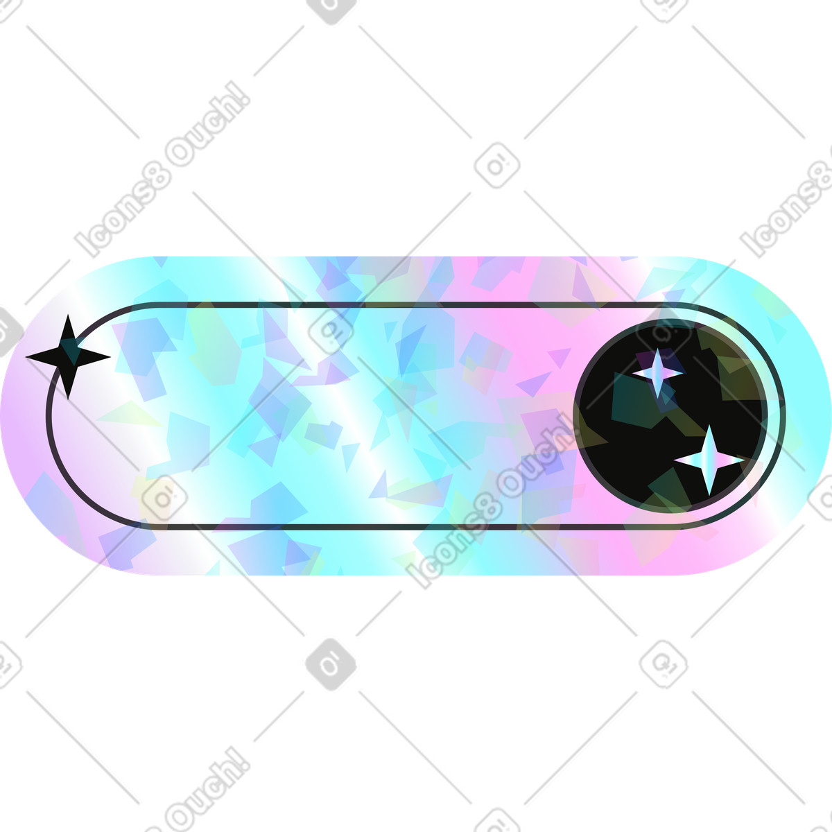 Holostickers スタイルの Button のイラストをPNG、SVG形式でダウンロード