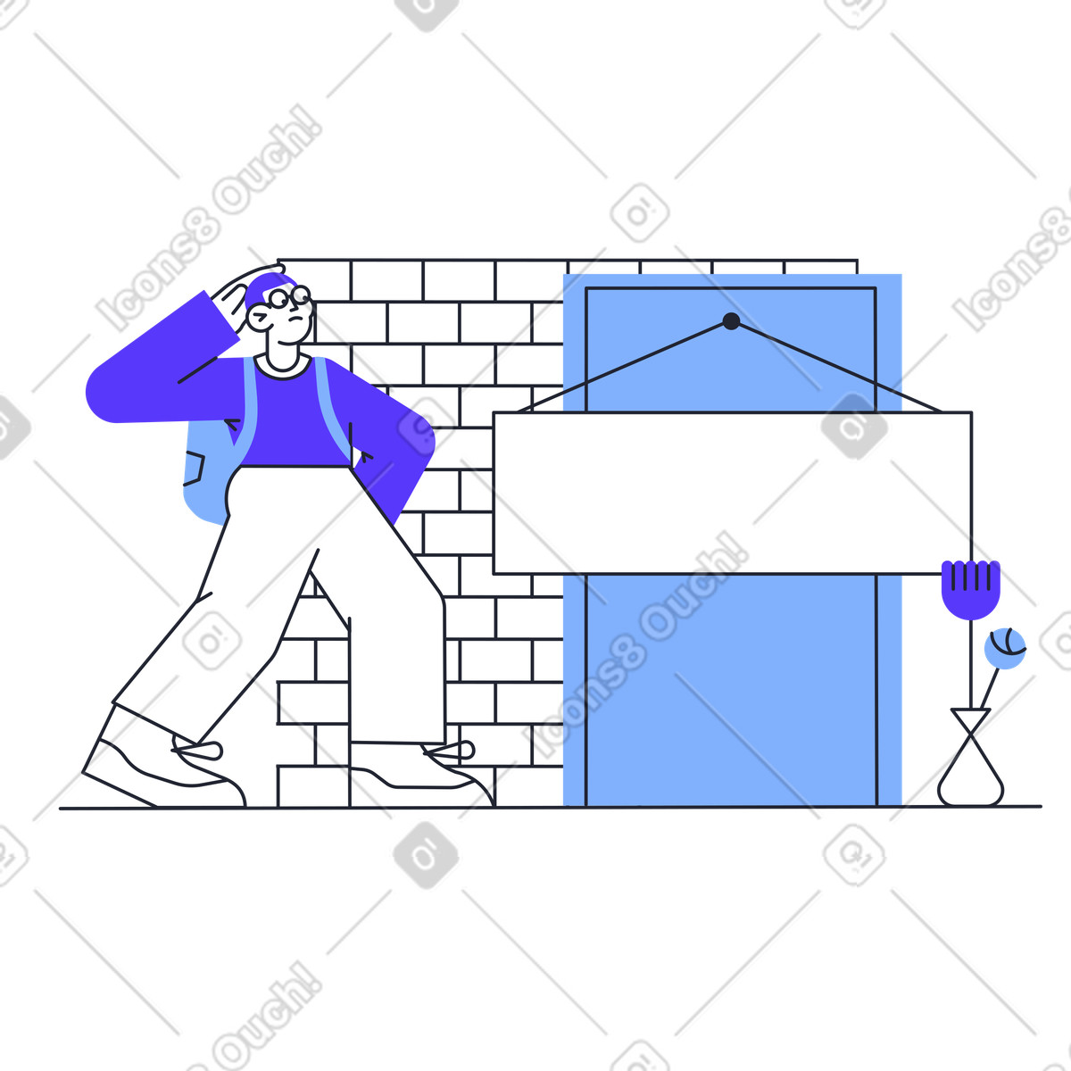 Come back later illustration in PNG, SVG