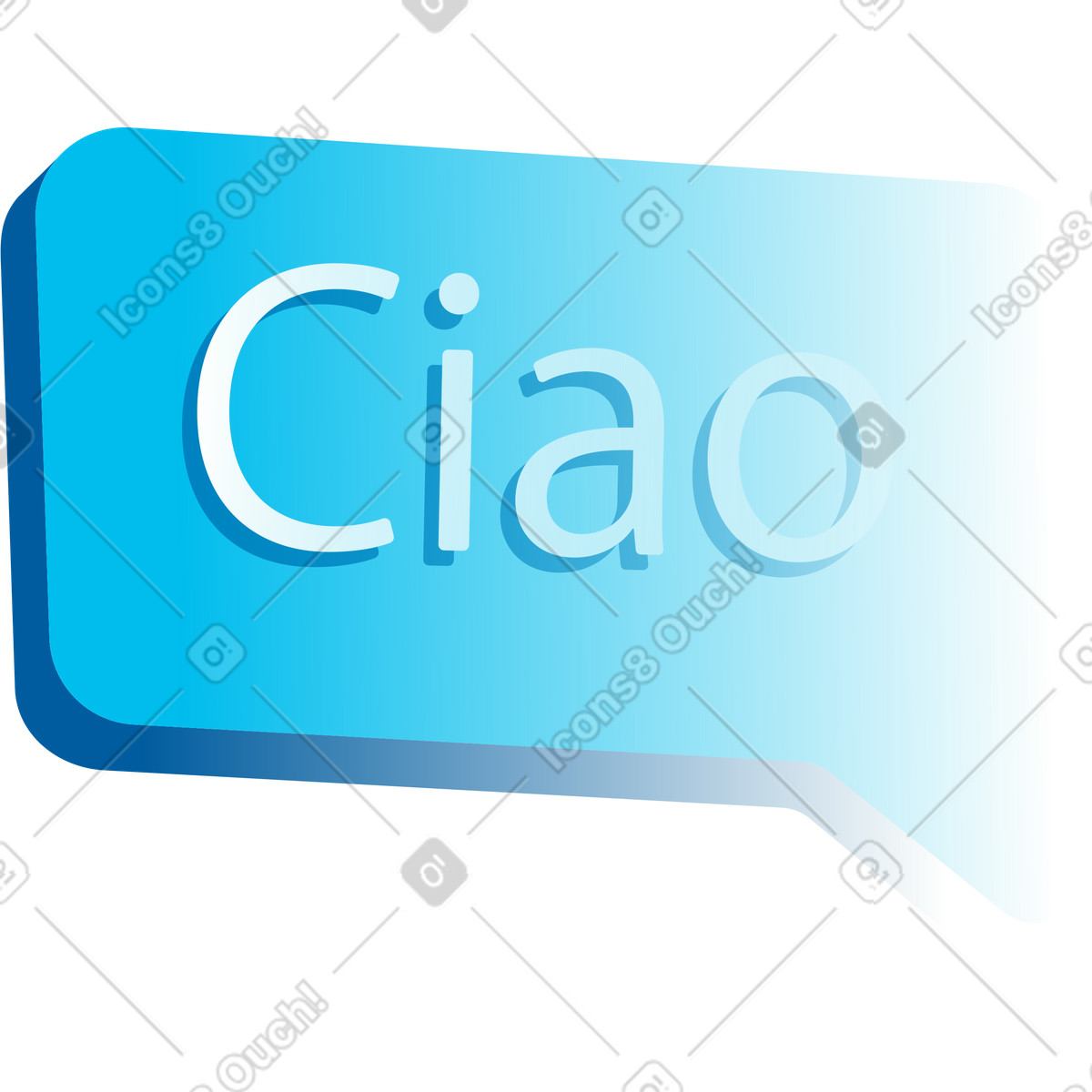 Illustration Bulle de dialogue avec ciao dans le style Icy à télécharger aux formats PNG, SVG