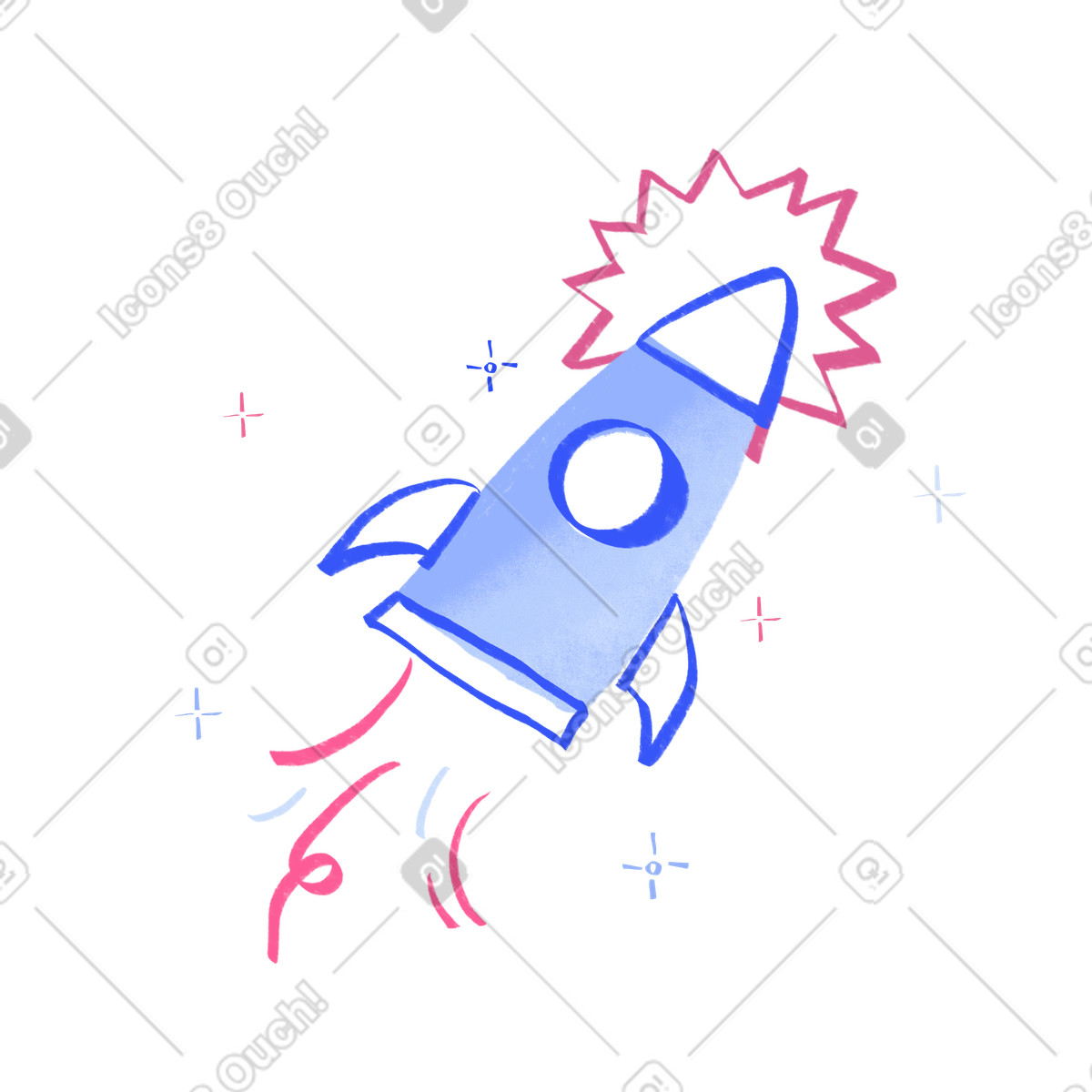Quirky 스타일의 Rocket start up 일러스트레이션 PNG, SVG 다운로드