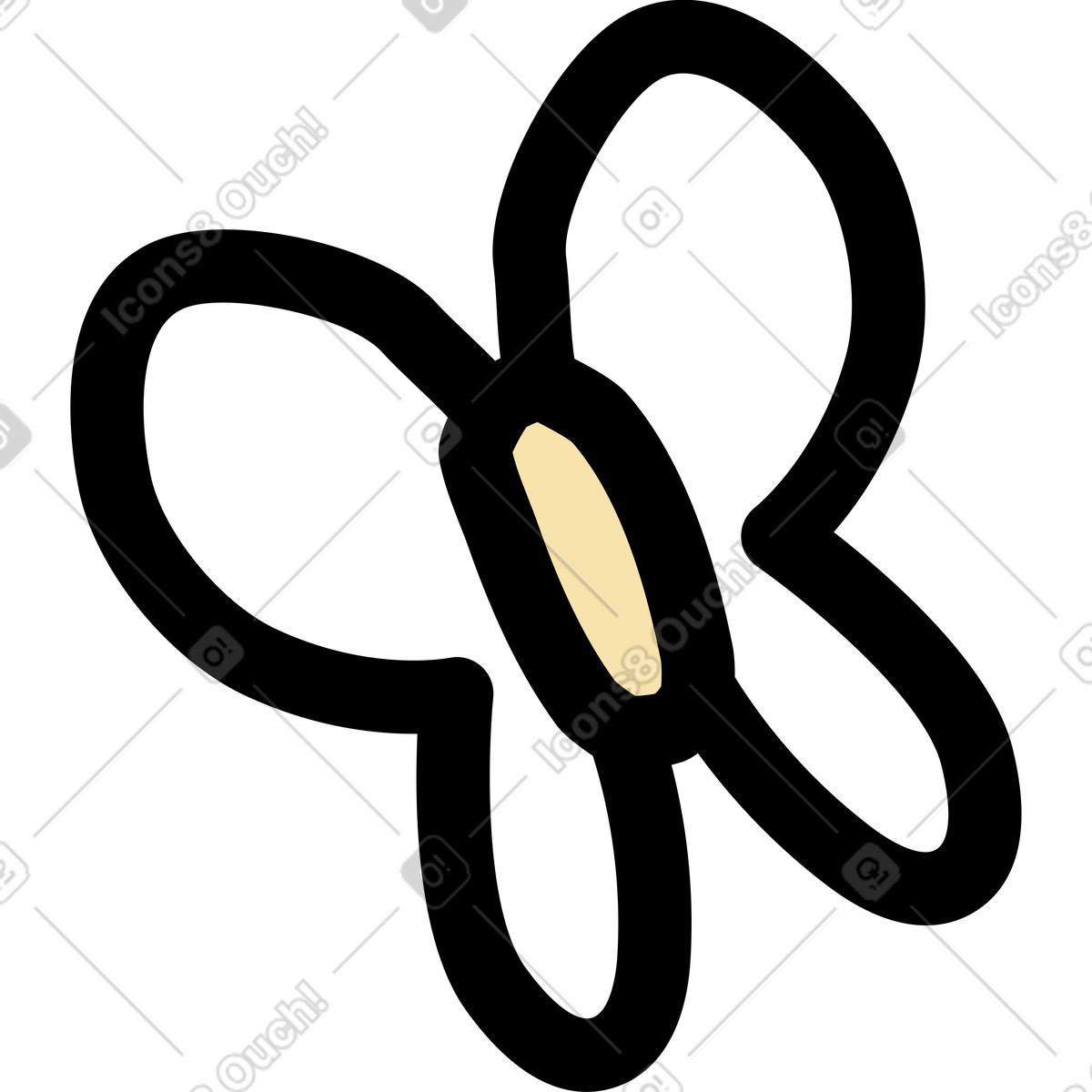 La farfalla illustrazione in stile Notes scarica in PNG, SVG