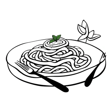 A plate of pasta arranged in a circular shape, topped with finely grated "lemon zest" scattered over the surface. Fresh "basil leaves" are delicately placed on top, creating a contrast against the pasta. The plate is set on a textured table surface, with a fork resting beside it. In the background, there is a simple decorative element that does not distract from the main dish.
