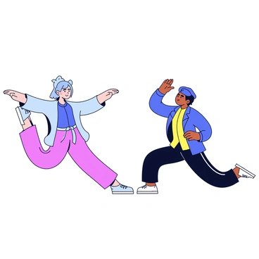 A group of characters performing qi gong poses inspired by animals. One character is posing like a crane, with one leg raised and arms extended gracefully, resembling the bird's form. Another character is in a powerful stance mimicking a tiger, with legs spread apart and arms bent in front, showcasing strength and focus. They are set against a simple background that emphasizes their movements. Each character is dressed in traditional qi gong attire, with flowing garments that enhance their poses.