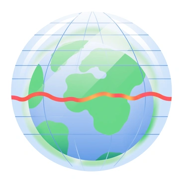A detailed illustration of the Earth is shown in the center of the image. The planet is covered with blue oceans and green landmasses. Superimposed on the Earth is a transparent greenhouse structure, resembling a dome, which encapsulates the entire planet. The greenhouse is depicted with a grid-like pattern to simulate glass panels. Within this greenhouse, there are visible waves of red and orange heat lines that represent trapped heat. The atmosphere around the Earth is clear, emphasizing the contrast between the planet and the greenhouse overlay. The overall image captures the effect of the greenhouse on the Earth's temperature.